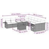 11 Piece Garden Sofa Set with Cushions Black Poly Rattan - Extra Image