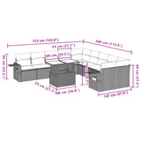 11 Piece Garden Sofa Set with Cushions Grey Poly Rattan - Extra Image