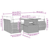 7 Piece Garden Sofa Set with Cushions Black Poly Rattan