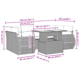 7 Piece Garden Sofa Set with Cushions Beige Poly Rattan