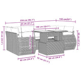 7 Piece Garden Sofa Set with Cushions Grey Poly Rattan - Extra Image