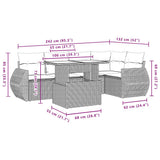 6 Piece Garden Sofa Set with Cushions Black Poly Rattan