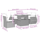 6 Piece Garden Sofa Set with Cushions Beige Poly Rattan