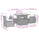 6 Piece Garden Sofa Set with Cushions Beige Poly Rattan - Extra Image