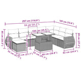 9 Piece Garden Sofa Set with Cushions Black Poly Rattan - Extra Image