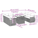 10 Piece Garden Sofa Set with Cushions Grey Poly Rattan - Extra Image