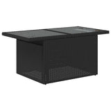11 Piece Garden Sofa Set with Cushions Black Poly Rattan - Rear View