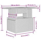 5 Piece Garden Sofa Set with Cushions Black Poly Rattan - Extra Image