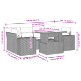 7 Piece Garden Sofa Set with Cushions Grey Poly Rattan