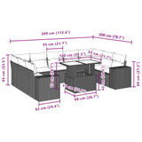 10 Piece Garden Sofa Set with Cushions Black Poly Rattan - Extra Image