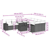 10 Piece Garden Sofa Set with Cushions Grey Poly Rattan - Extra Image