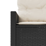 3 Piece Garden Sofa Set Half-Round Black Poly Rattan - Extra Image