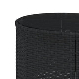 3 Piece Garden Sofa Set Half-Round Black Poly Rattan - Extra Image