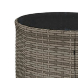 3 Piece Garden Sofa Set Half-Round Grey Poly Rattan - Extra Image