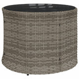 3 Piece Garden Sofa Set Half-Round Grey Poly Rattan - Rear View
