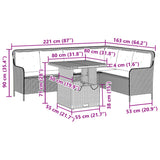 2 Piece Garden Sofa Set with Cushions Grey Poly Rattan - Low Angle