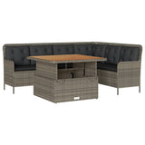 2 Piece Garden Sofa Set with Cushions Grey Poly Rattan