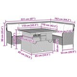 2 Piece Garden Sofa Set with Cushions Grey Poly Rattan - Low Angle