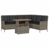 2 Piece Garden Sofa Set with Cushions Grey Poly Rattan