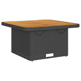 3 Piece Garden Lounge Set with Cushions Black Poly Rattan - 45-Degree Angle