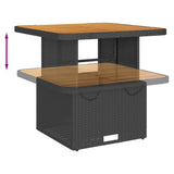 3 Piece Garden Lounge Set with Cushions Black Poly Rattan - Close-Up Angle