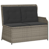 3 Piece Garden Lounge Set with Cushions Grey Poly Rattan - Top-Down View