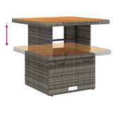 3 Piece Garden Lounge Set with Cushions Grey Poly Rattan - Close-Up Angle