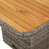 3 Piece Garden Lounge Set with Cushions Grey Poly Rattan - Extra Image
