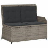 4 Piece Garden Lounge Set with Cushions Grey Poly Rattan - Top-Down View