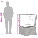 5 Piece Garden Lounge Set with Cushions Grey Poly Rattan - Extra Image