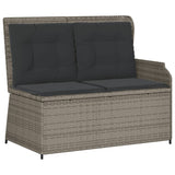 5 Piece Garden Lounge Set with Cushions Grey Poly Rattan - Top-Down View