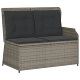 7 Piece Garden Lounge Set with Cushions Grey Poly Rattan - Top-Down View