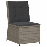 7 Piece Garden Lounge Set with Cushions Grey Poly Rattan - Close-Up Angle