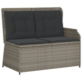 6 Piece Garden Lounge Set with Cushions Grey Poly Rattan - Top-Down View