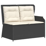 3 Piece Garden Sofa Set with Cushions Black Poly Rattan - Top-Down View