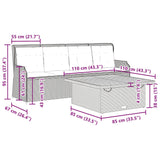 3 Piece Garden Sofa Set with Cushions Grey Poly Rattan - Extra Image