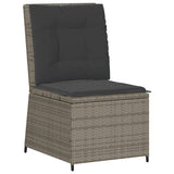5 Piece Garden Lounge Set with Cushions Grey Poly Rattan - Close-Up Angle