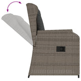 3 Piece Garden Lounge Set with Cushions Grey Poly Rattan - 45-Degree Angle