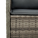 3 Piece Garden Lounge Set with Cushions Grey Poly Rattan - Close-Up Angle