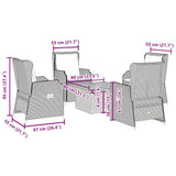5 Piece Garden Lounge Set with Cushions Grey Poly Rattan - Extra Image