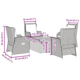 5 Piece Garden Lounge Set with Cushions Black Poly Rattan