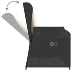 3 Piece Garden Lounge Set with Cushions Black Poly Rattan