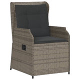 5 Piece Garden Lounge Set with Cushions Grey Poly Rattan - Side View