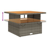 5 Piece Garden Lounge Set with Cushions Grey Poly Rattan - Rear View