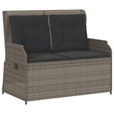 3 Piece Garden Lounge Set with Cushions Grey Poly Rattan - Side View