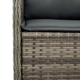 3 Piece Garden Lounge Set with Cushions Grey Poly Rattan - Close-Up Angle