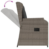 3 Piece Garden Lounge Set with Cushions Grey Poly Rattan - 45-Degree Angle