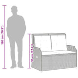 3 Piece Garden Lounge Set with Cushions Grey Poly Rattan - Extra Image