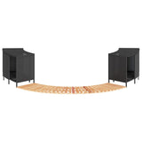 Hot Tub Surround Black Poly Rattan and Solid Wood Acacia