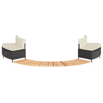 Hot Tub Surround Black Poly Rattan and Solid Wood Acacia